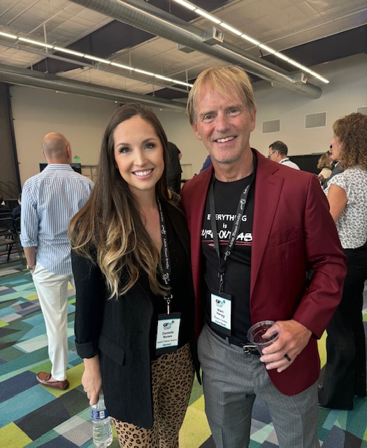 Danielle Nunes, Founder and CEO of Orbsi, with Mark Haney, Founder and General Partner of The Growth Factory, at a Growth Factory Ventures event